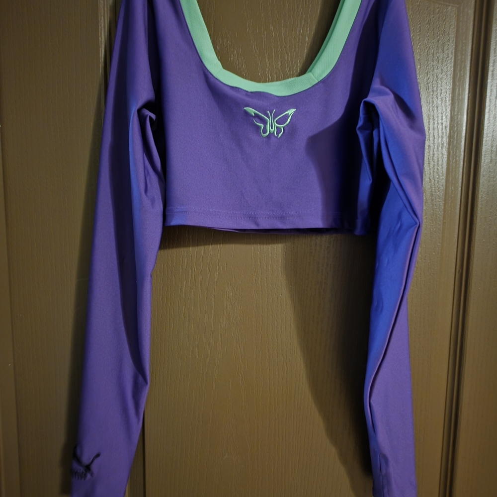 Puma Purple and Green Women's Top